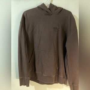 Brown roots hoodie with velvet roots logo